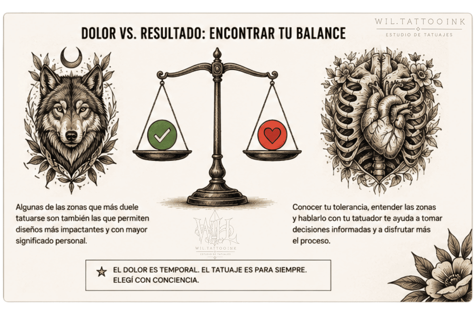 Dolor vs resultado en un tatuaje Dolor vs resultado al elegir la zona para un tatuaje