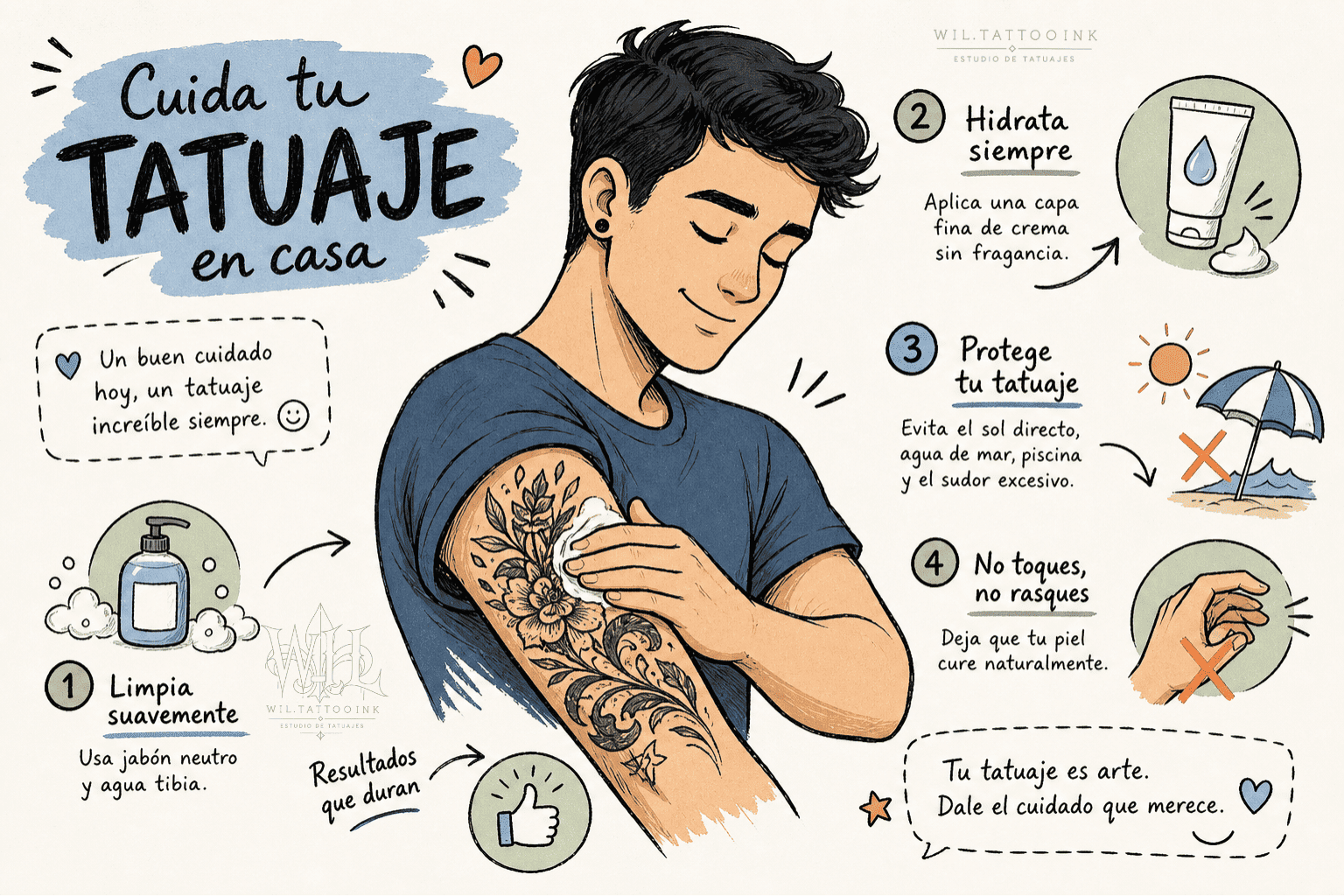 Guía completa para cuidar tu tatuaje correctamente en casa.