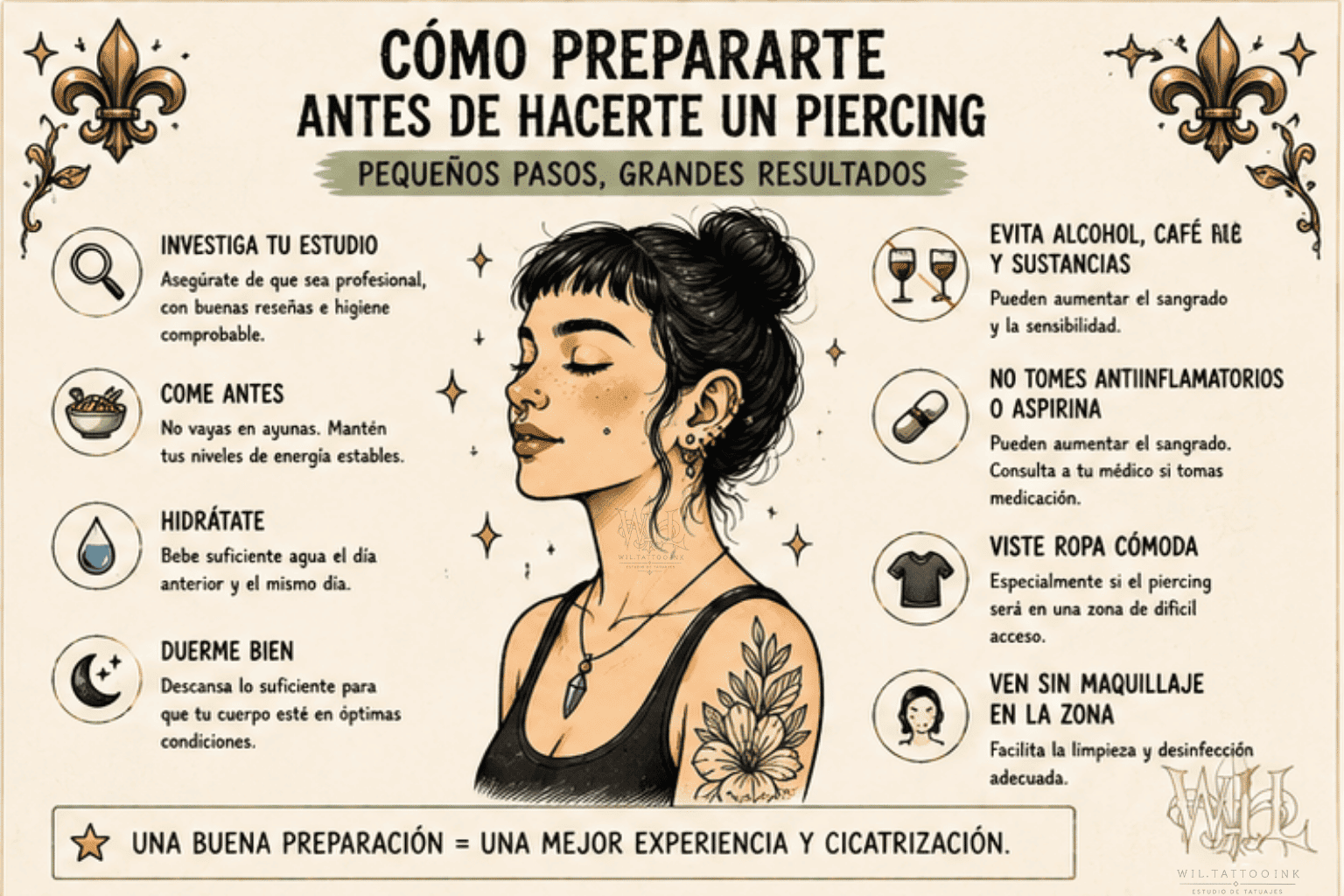 Cómo prepararte antes de hacerte un piercing de forma segura