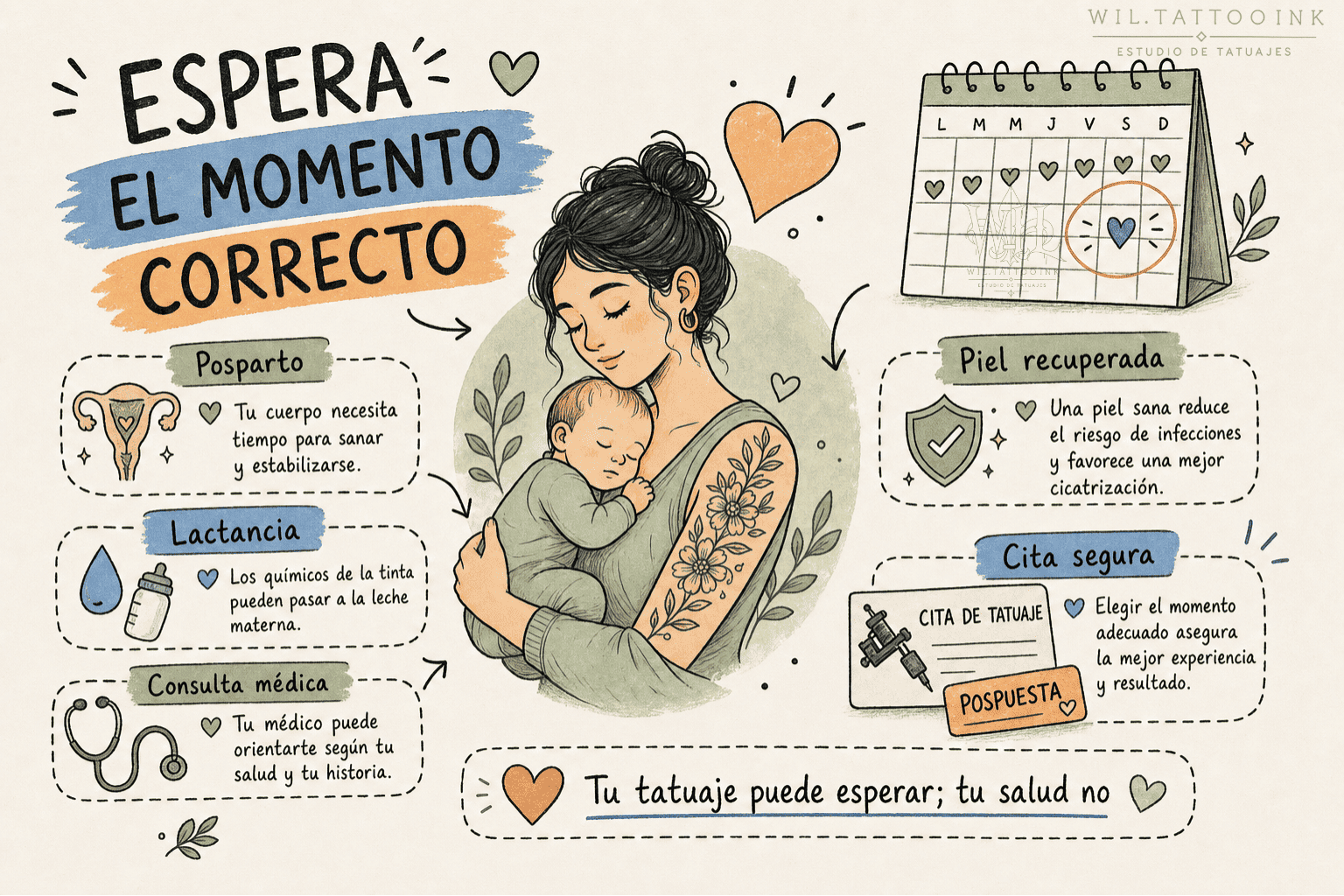 Cuánto esperar para tatuarse después del embarazo o durante la lactancia